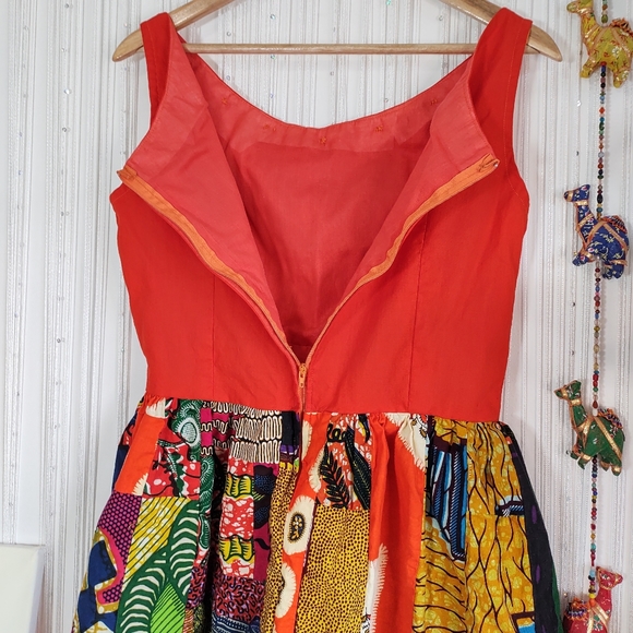 Vintage Handmade Patchwork + Button Dress - Picture 10 of 12